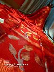 Red pure motka jamdani handweaving sarees