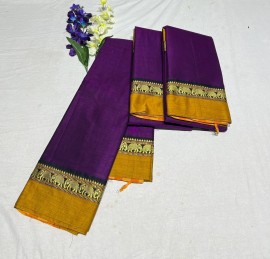 Dark purple narayanpet cotton sarees
