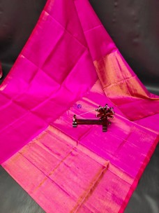 Dark pink uppada half tissue sarees