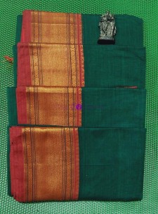 Dark green pure Narayanpet cotton sarees