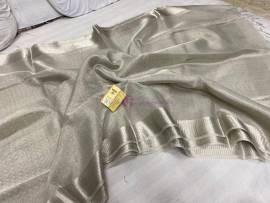 Silver Tussar Tissue uswa design sarees