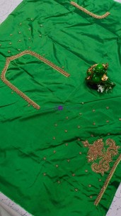 Green aari embroidery bridal blouse