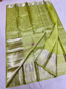 Lime pure kanchipuram bridal silk sarees