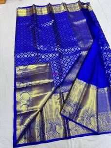 Royal blue pure kanchipuram silk sarees
