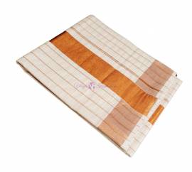 Kerala cotton copper tissue checks sarees