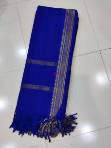 Royal blue Mangalagiri cotton dupatta