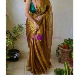 Gold Tissue linen sarees
