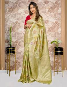 Green Banarasi silk sarees