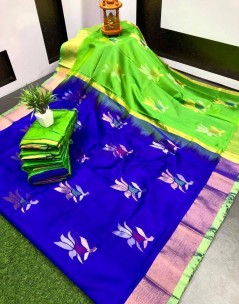 Blue uppada jamdani sarees