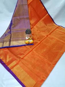 Orange uppada tissue silk sarees