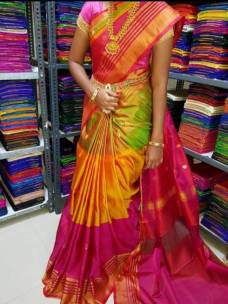Uppada multicolour sarees with butti