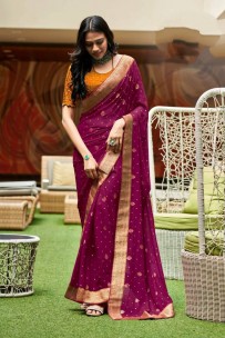 Soft georgette sarees with foil print