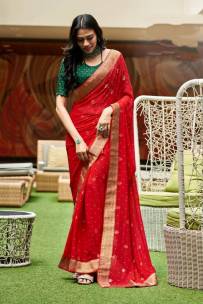 Soft georgette sarees with foil print