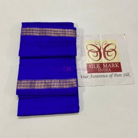 Royal Blue pure silk dhoti with Angavastram