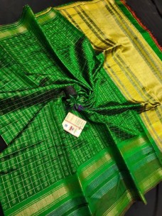Green pure raw silk sarees
