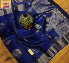 Navy blue pure kanchipuram silk sarees