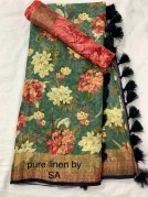 Linen printed sarees
